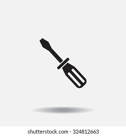Screw-driver Icon - realistic illustration.