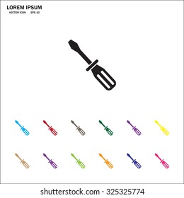 Screw-driver Icon - realistic illustration.