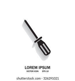 Screw-driver Icon - realistic illustration.