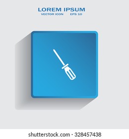 Screw-driver Icon - realistic illustration.