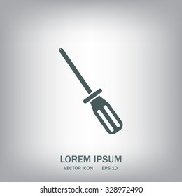 Screw-driver Icon - realistic illustration.