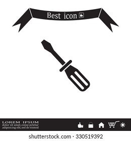 Screw-driver Icon - realistic illustration.