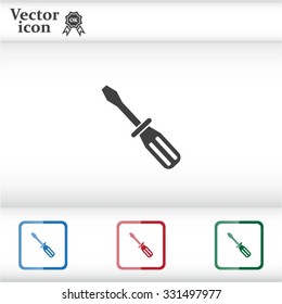 Screw-driver Icon - realistic illustration.