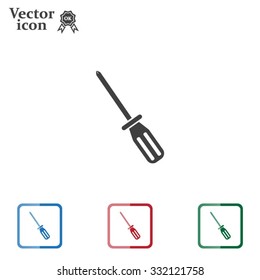 Screw-driver Icon - realistic illustration.