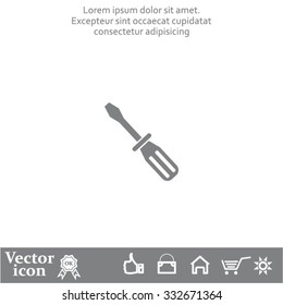 Screw-driver Icon - realistic illustration.