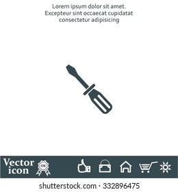 Screw-driver Icon - realistic illustration.