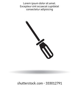 Screw-driver Icon - realistic illustration.