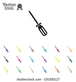 Screw-driver Icon - realistic illustration.