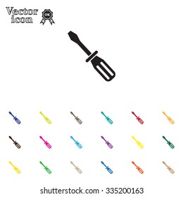 Screw-driver Icon - realistic illustration.