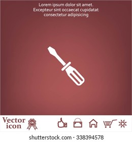 Screw-driver Icon - realistic illustration.