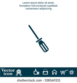 Screw-driver Icon - realistic illustration.