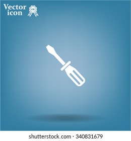 Screw-driver Icon - realistic illustration.
