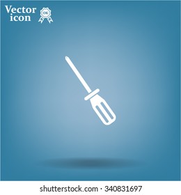 Screw-driver Icon - realistic illustration.