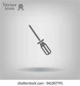 Screw-driver Icon - realistic illustration.