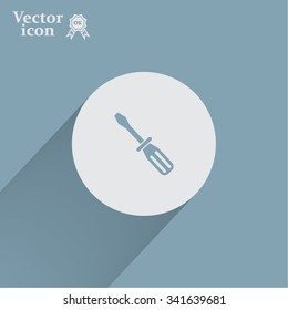 Screw-driver Icon - realistic illustration.