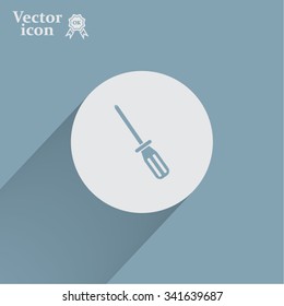 Screw-driver Icon - realistic illustration.