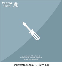 Screw-driver Icon - realistic illustration.