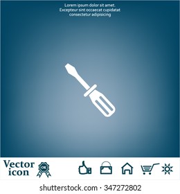 Screw-driver Icon - realistic illustration.