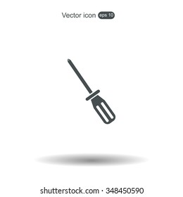 Screw-driver Icon - realistic illustration.