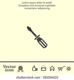 Screw-driver Icon - realistic illustration.