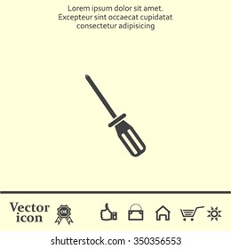 Screw-driver Icon - realistic illustration.