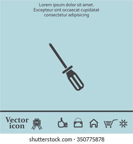 Screw-driver Icon - realistic illustration.