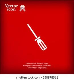 Screw-driver Icon - realistic illustration.