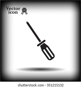 Screw-driver Icon - realistic illustration.