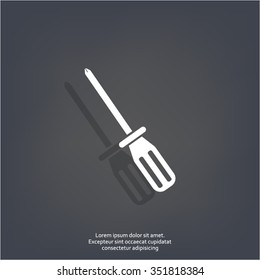 Screw-driver Icon - realistic illustration.
