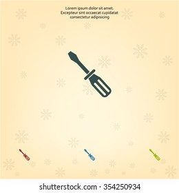 Screw-driver Icon - realistic illustration.