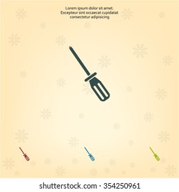 Screw-driver Icon - realistic illustration.