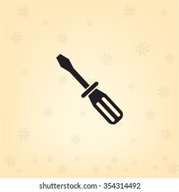 Screw-driver Icon - realistic illustration.