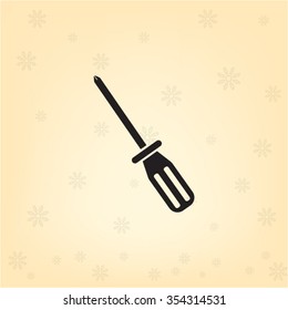 Screw-driver Icon - realistic illustration.