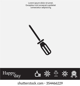 Screw-driver Icon - realistic illustration.