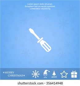 Screw-driver Icon - realistic illustration.