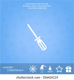 Screw-driver Icon - realistic illustration.