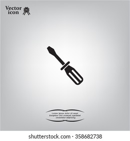 Screw-driver Icon - realistic illustration.