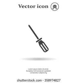 Screw-driver Icon - realistic illustration.