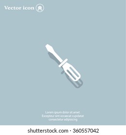 Screw-driver Icon - realistic illustration.