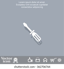 Screw-driver Icon - realistic illustration.