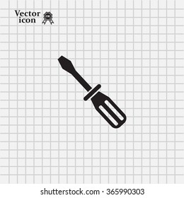 Screw-driver Icon - realistic illustration.