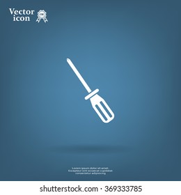 Screw-driver Icon - realistic illustration.