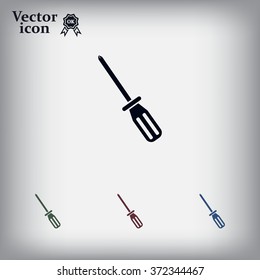 Screw-driver Icon - realistic illustration.