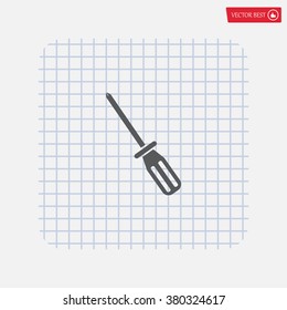 Screw-driver Icon - realistic illustration.