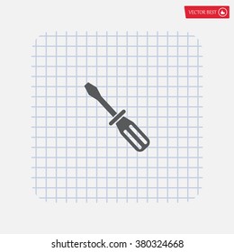 Screw-driver Icon - realistic illustration.