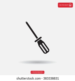 Screw-driver Icon - realistic illustration.