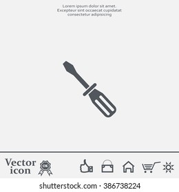 Screw-driver Icon - realistic illustration.