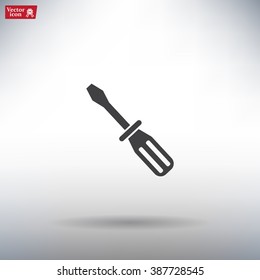 Screw-driver Icon - realistic illustration.
