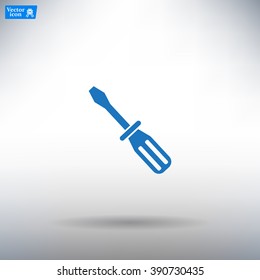 Screw-driver Icon - realistic illustration.