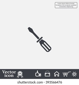 Screw-driver Icon - realistic illustration.